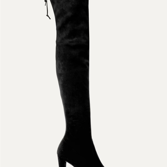 Stuart Weitzman black suede highland over the knee heeled boots - Picture 3 of 3